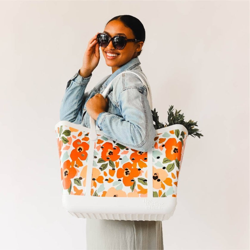 Carry-It-All Tote Bag-Rubber Beach Bag- Everlasting Blooms