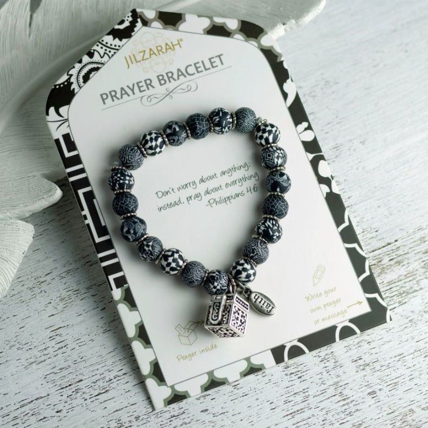 Black and White Prayer Bracelet