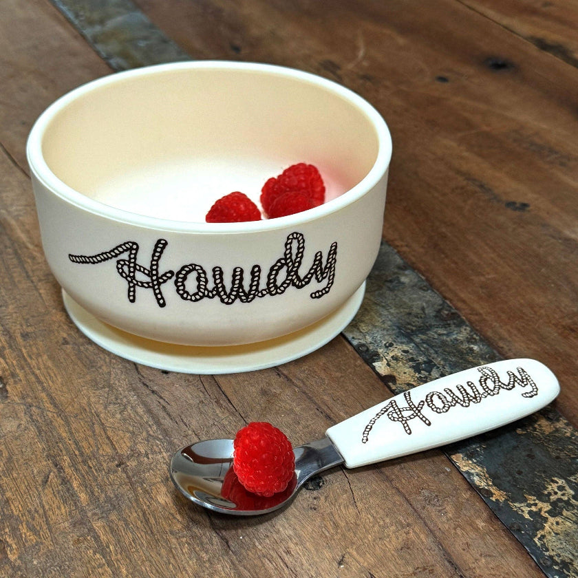 Fresh & Messy Silicone Suction Bowl & Spoon Set | Howdy | Sugarbooger by Ore’ Originals