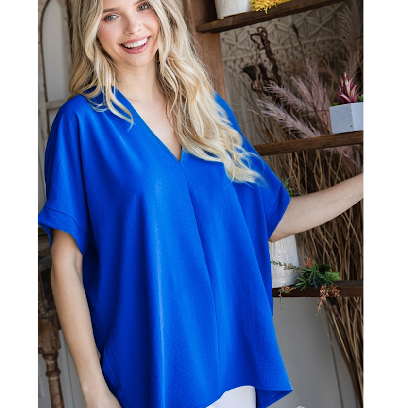 Royal V Neck Top