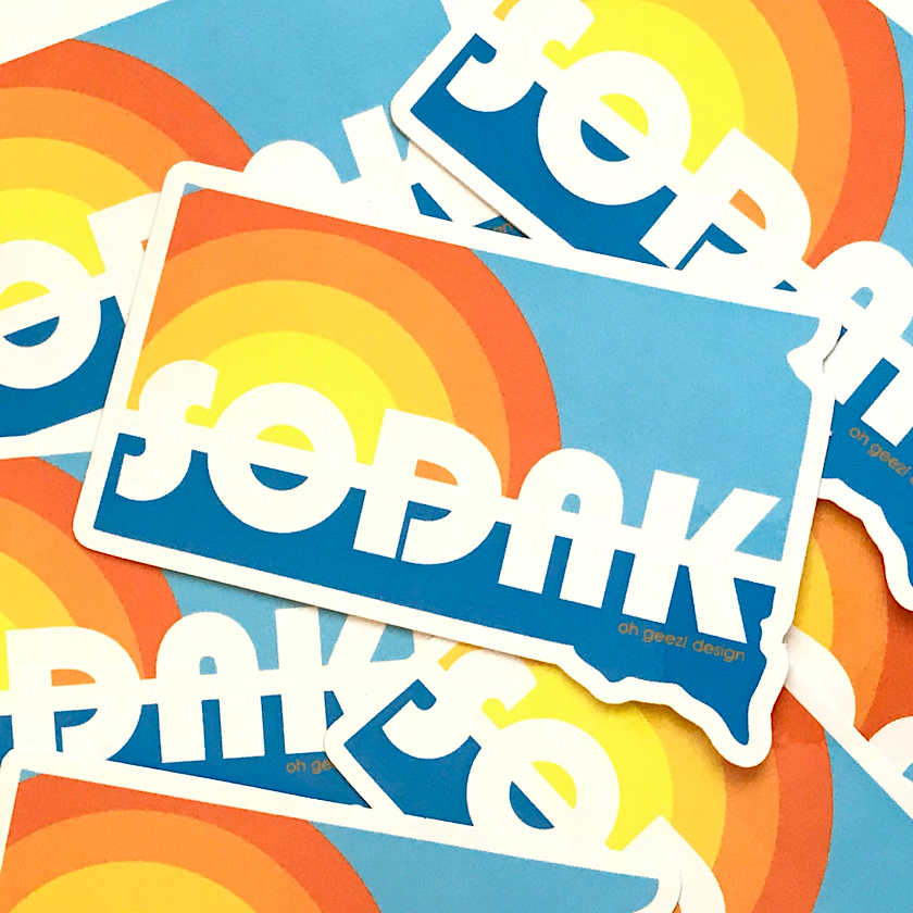 SoDak Lake Day Sticker by Oh Geez! Design
