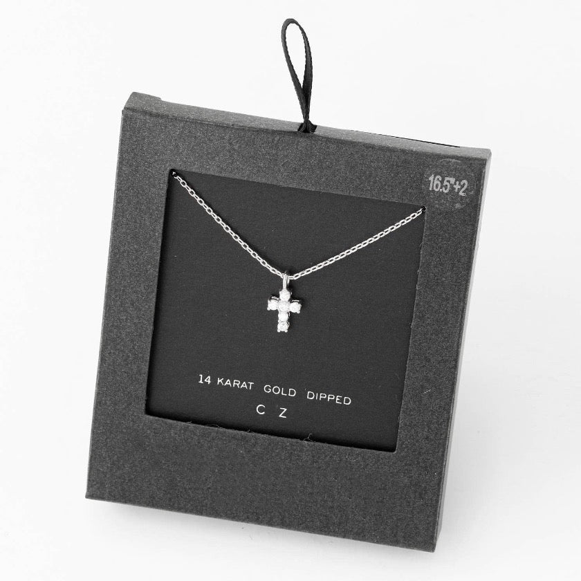 Mini Cross Charm Necklace