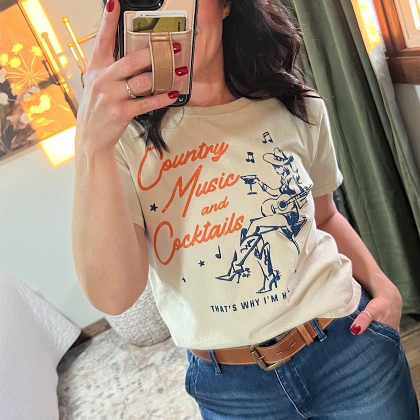 Country Music and Cocktails Tee