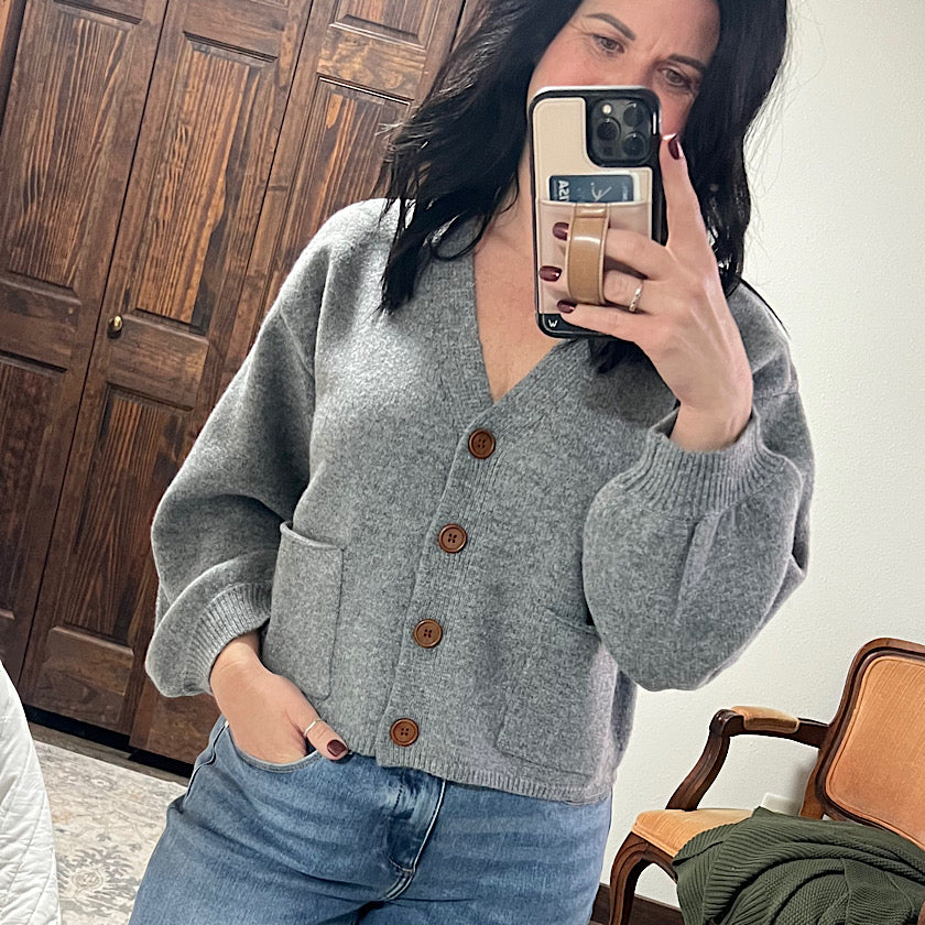 V-Neck Button-Up Cardigan