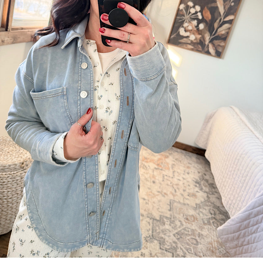 Light Blue Acid Wash Jacket
