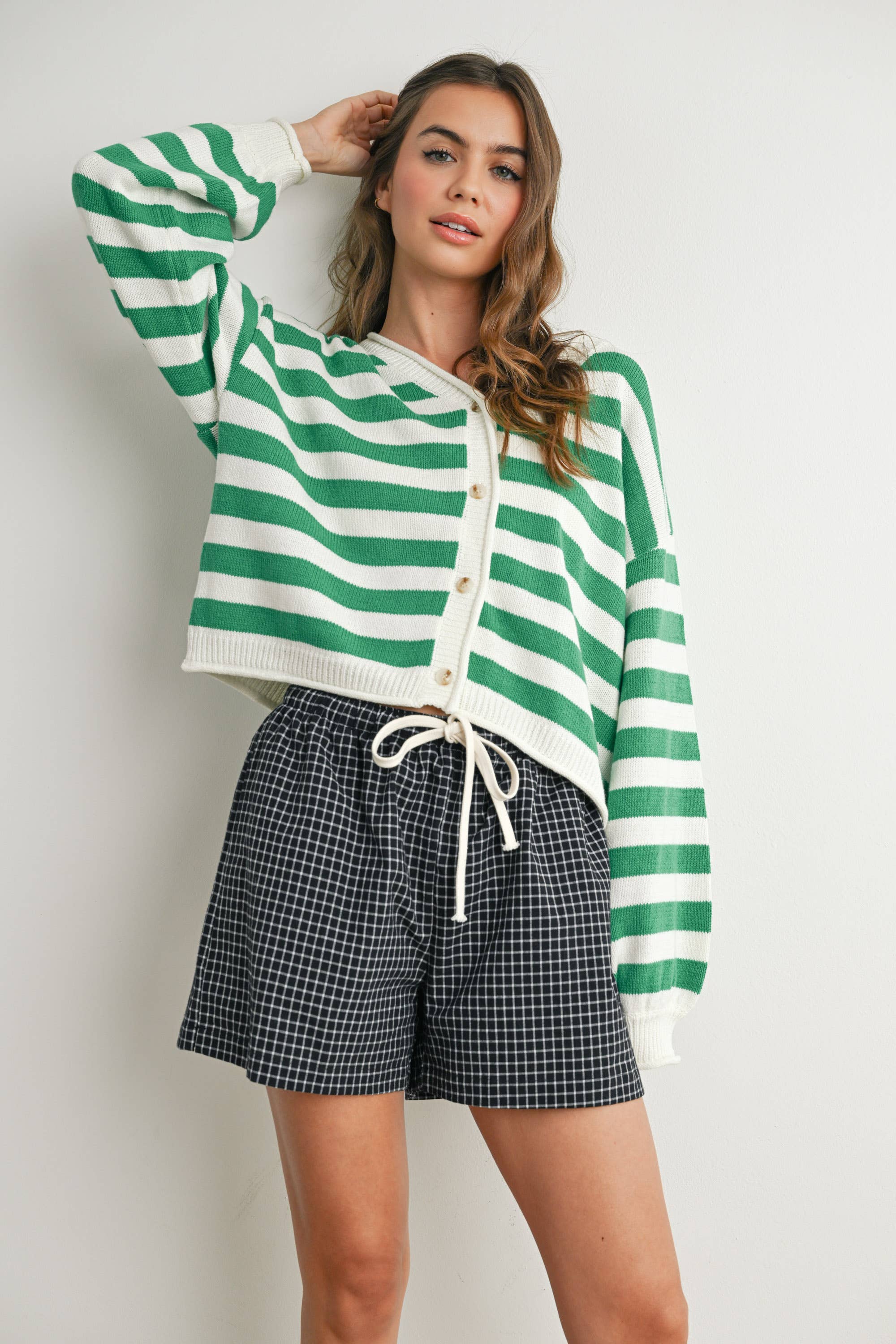 Stripe Button Cardigan