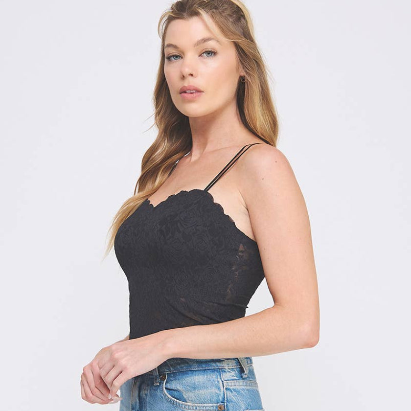 Black Lace Scallop Bralette