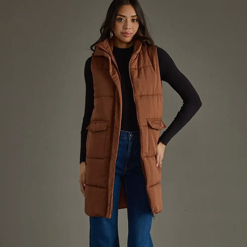 Brown Long Vest