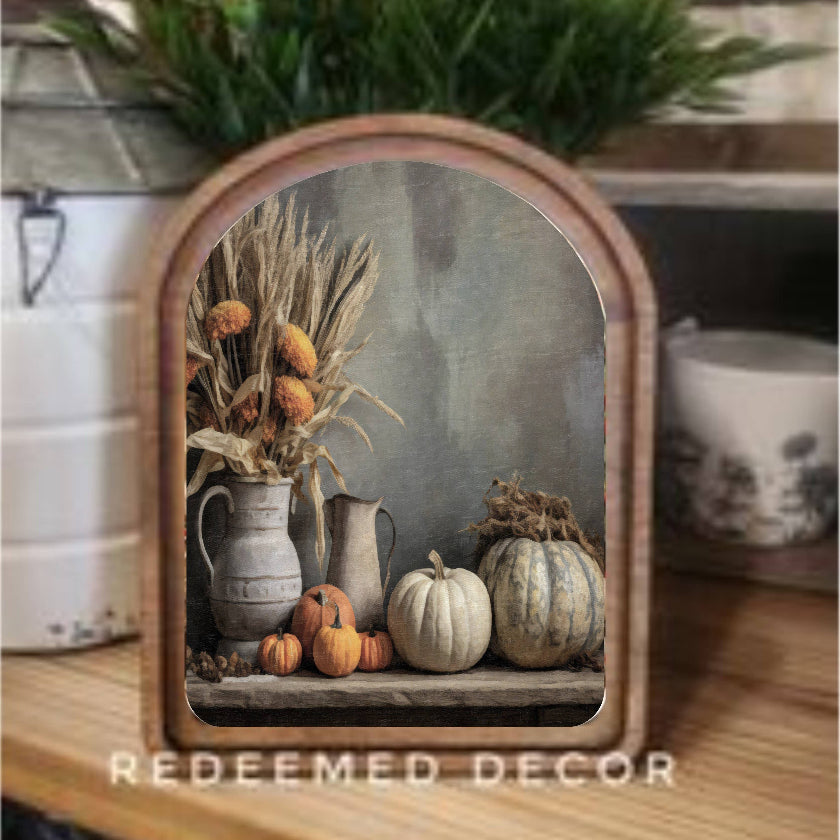Arch Top Fall Table Framed Art