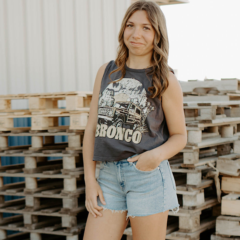 Bronco Crop Muscle Tee