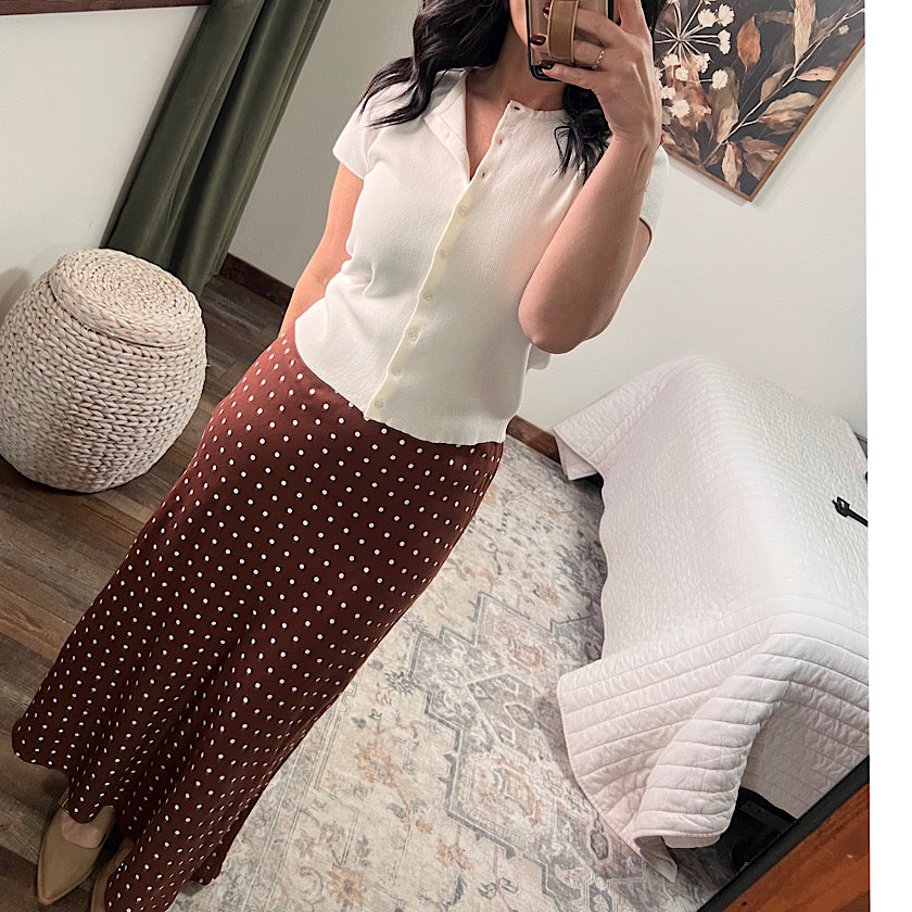 Polka Dot A-Line Skirt