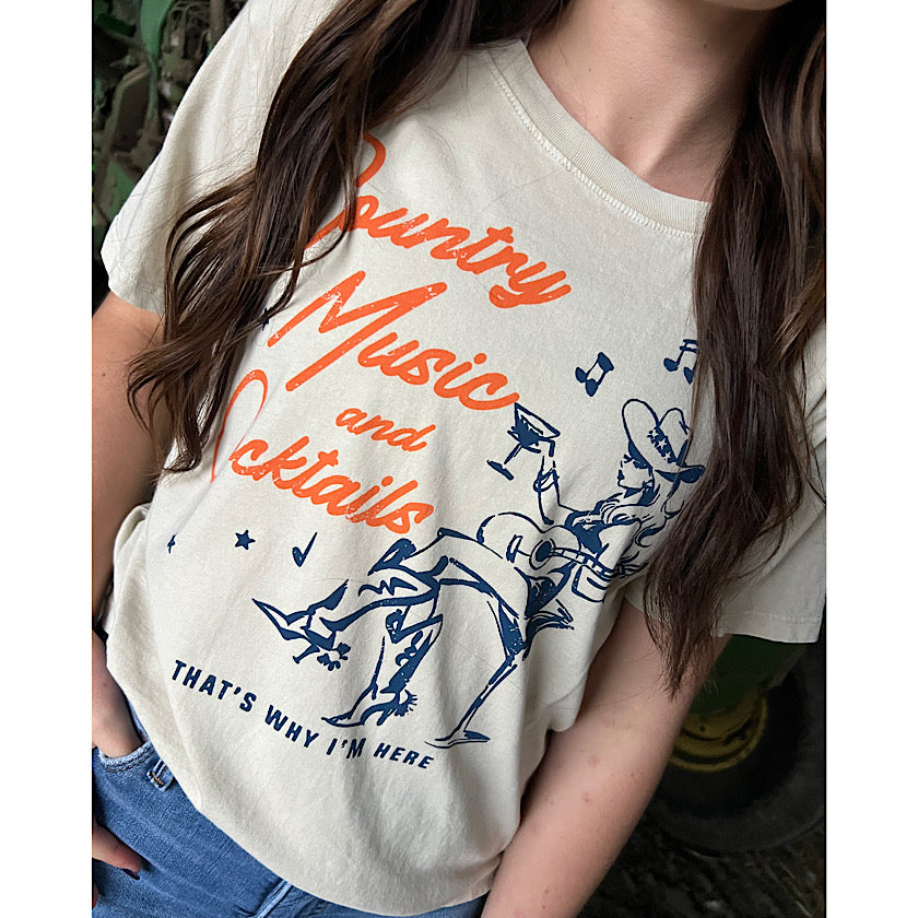 Country Music and Cocktails Tee