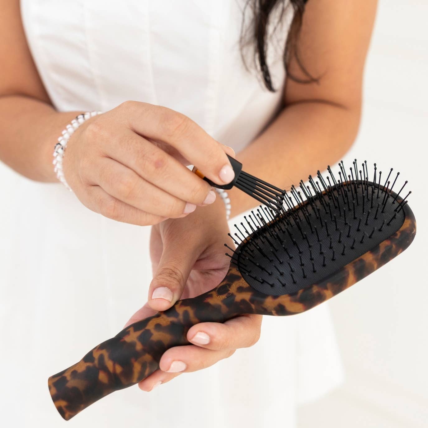TELETIES - Detangler Hair Brush for Medium Hair - Tortoise