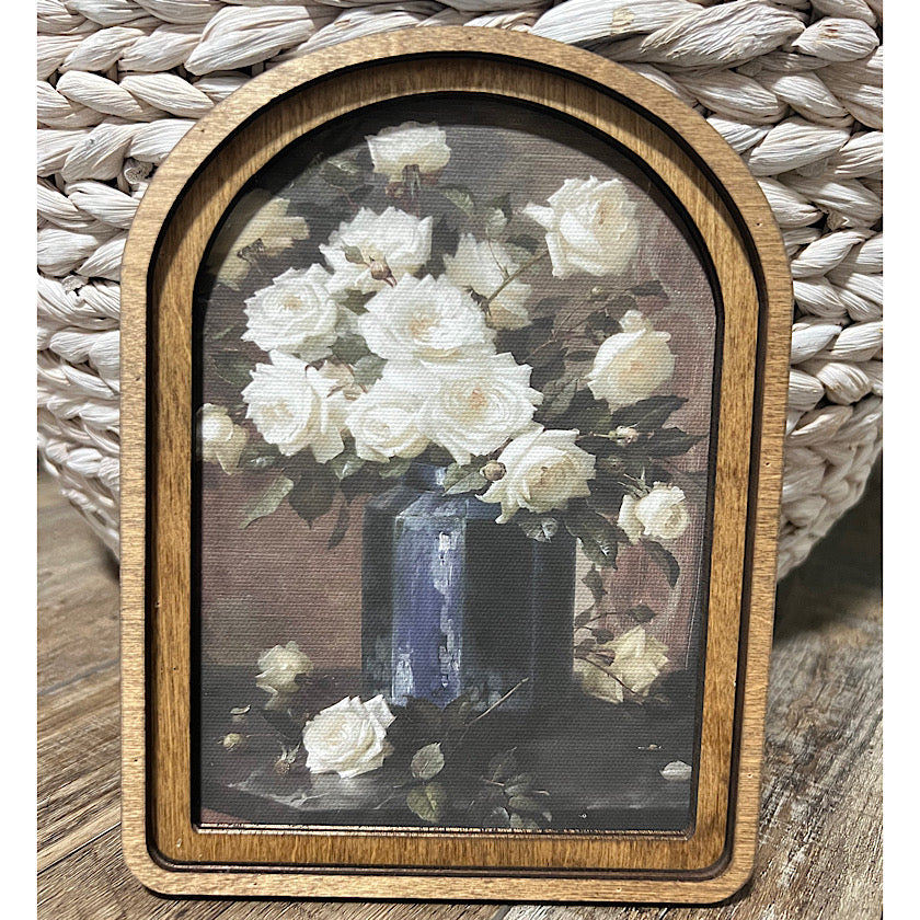 Arch Top Moody Roses Framed Art