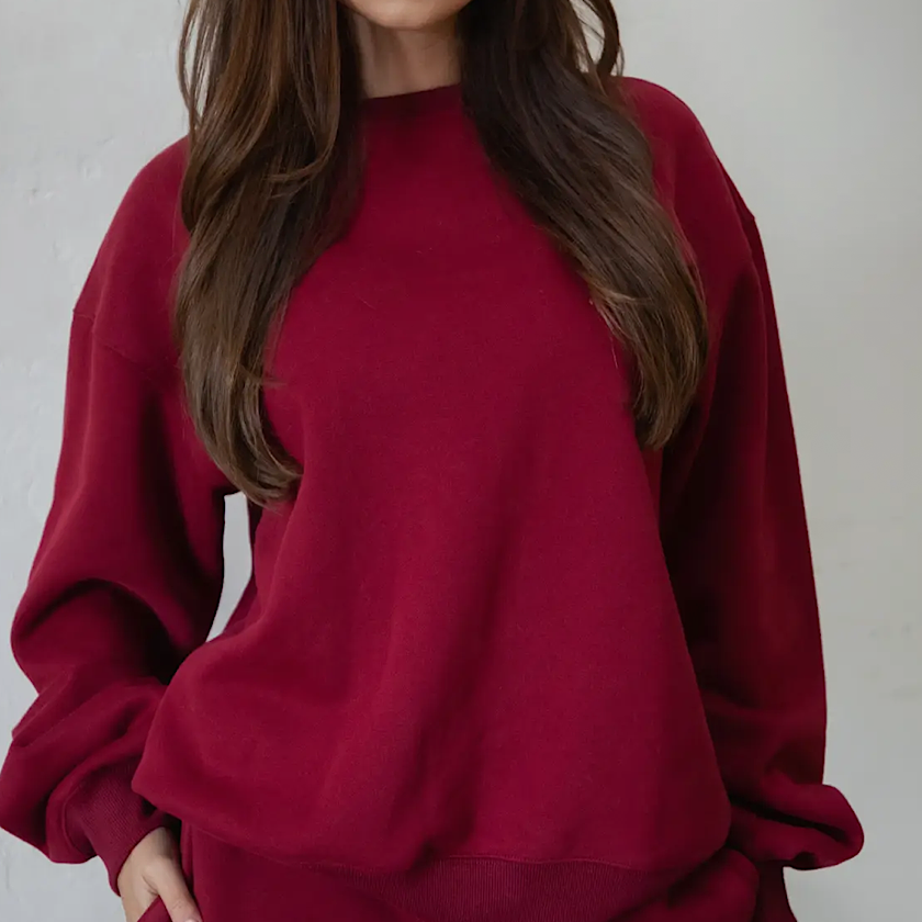 LANI Cloud Crew Neck: Maroon