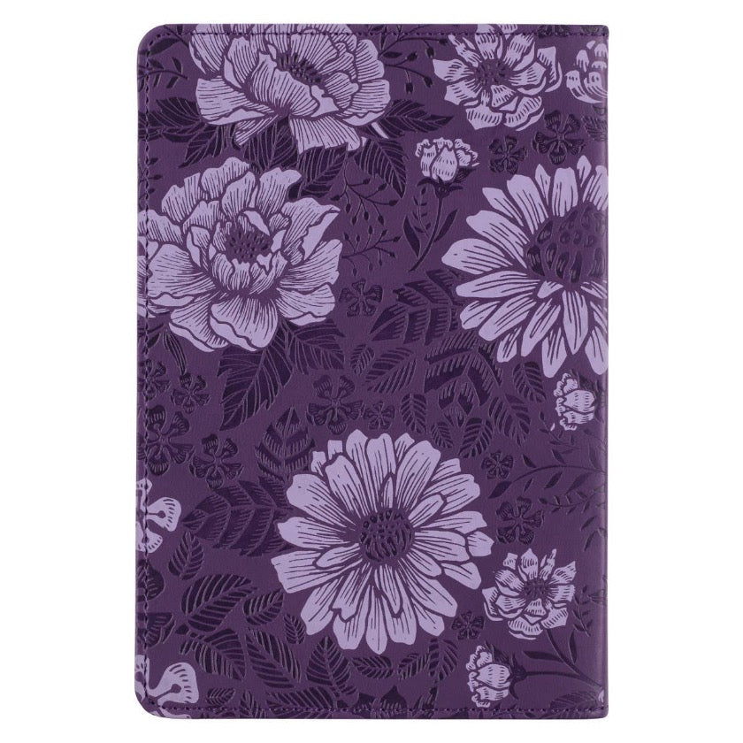 Christian Art Gifts - Pocket Devotional for Girls Lux Purple Floral