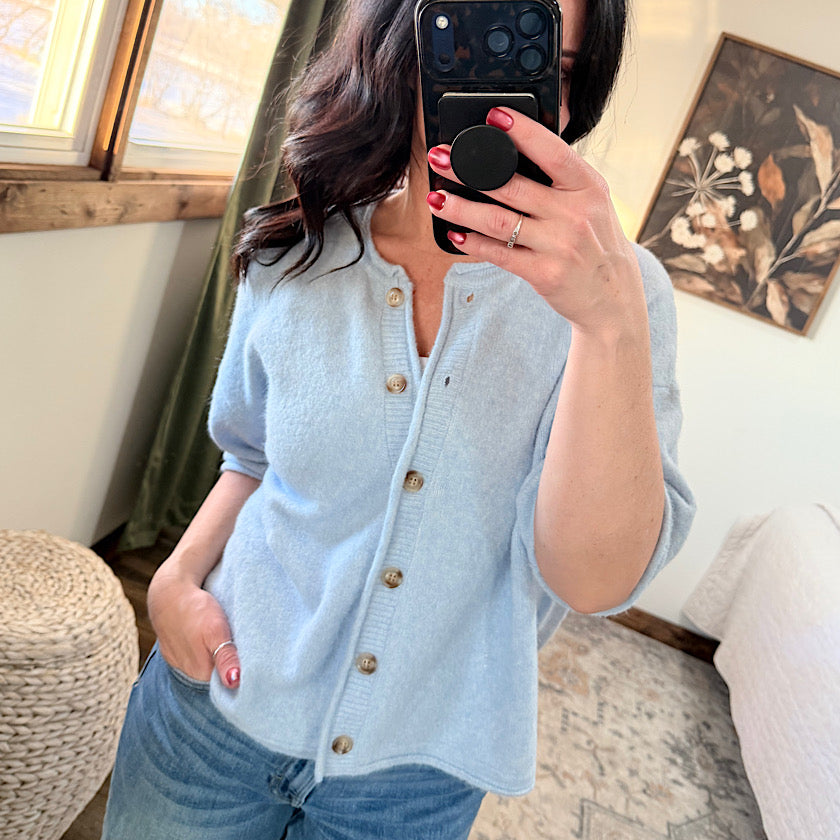 Sky Drop Shoulder Button Cardigan