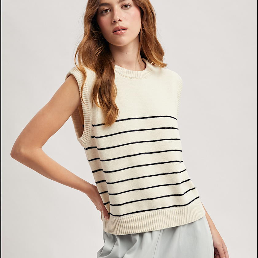 Natural/Black Stripe Sweater