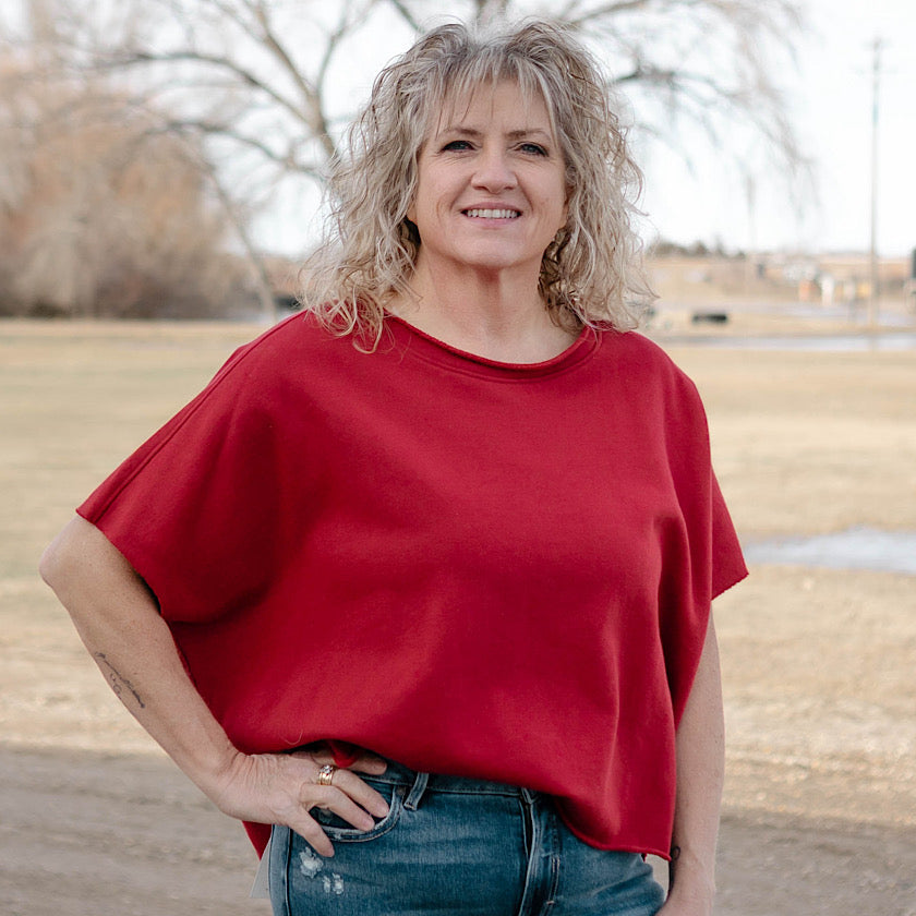Malibu Vintage Dolman Top-Garnet