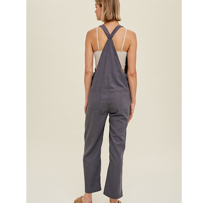 Charcoal Twill Overalls