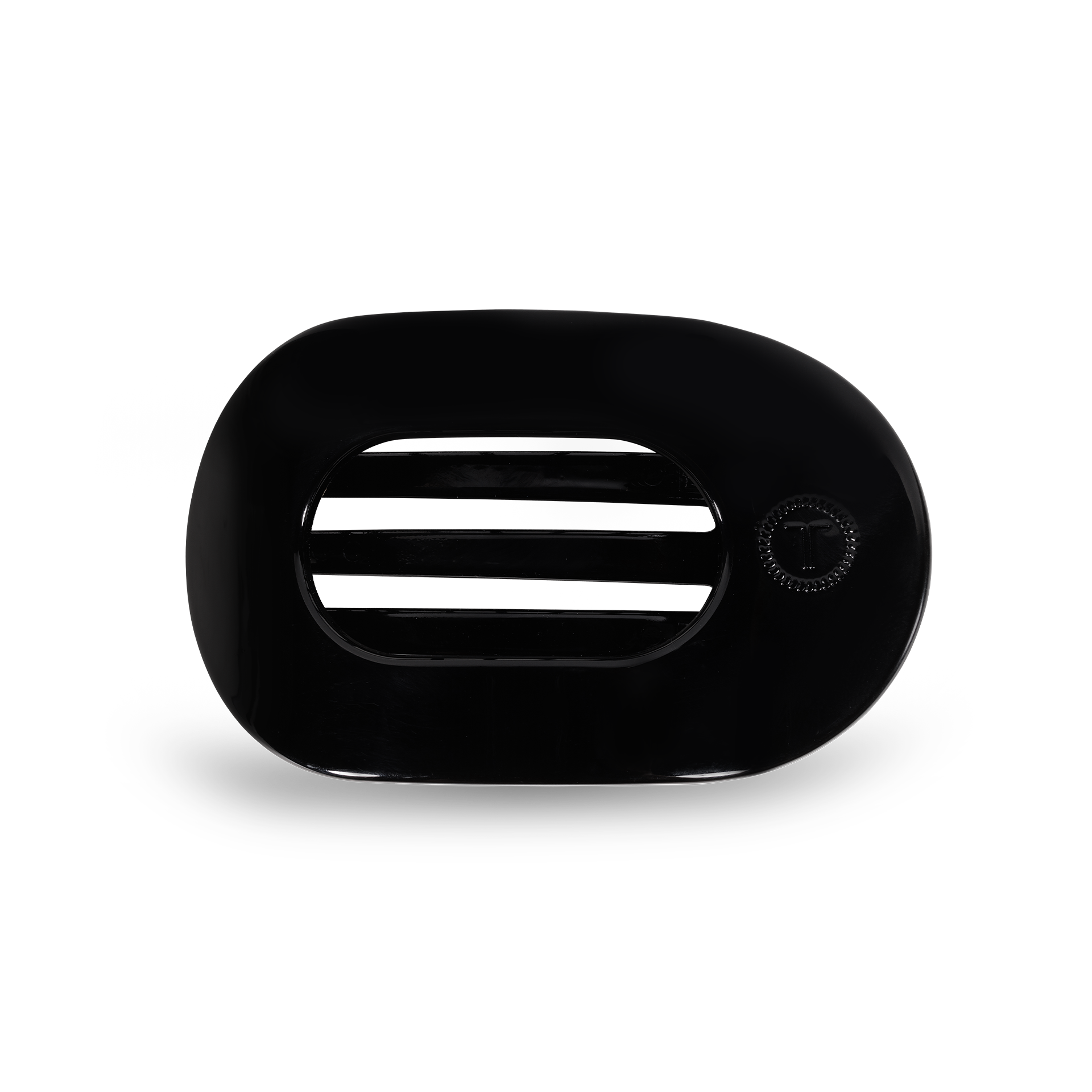 TELETIES - Round Flat Hair Clip | Small | Jet Black