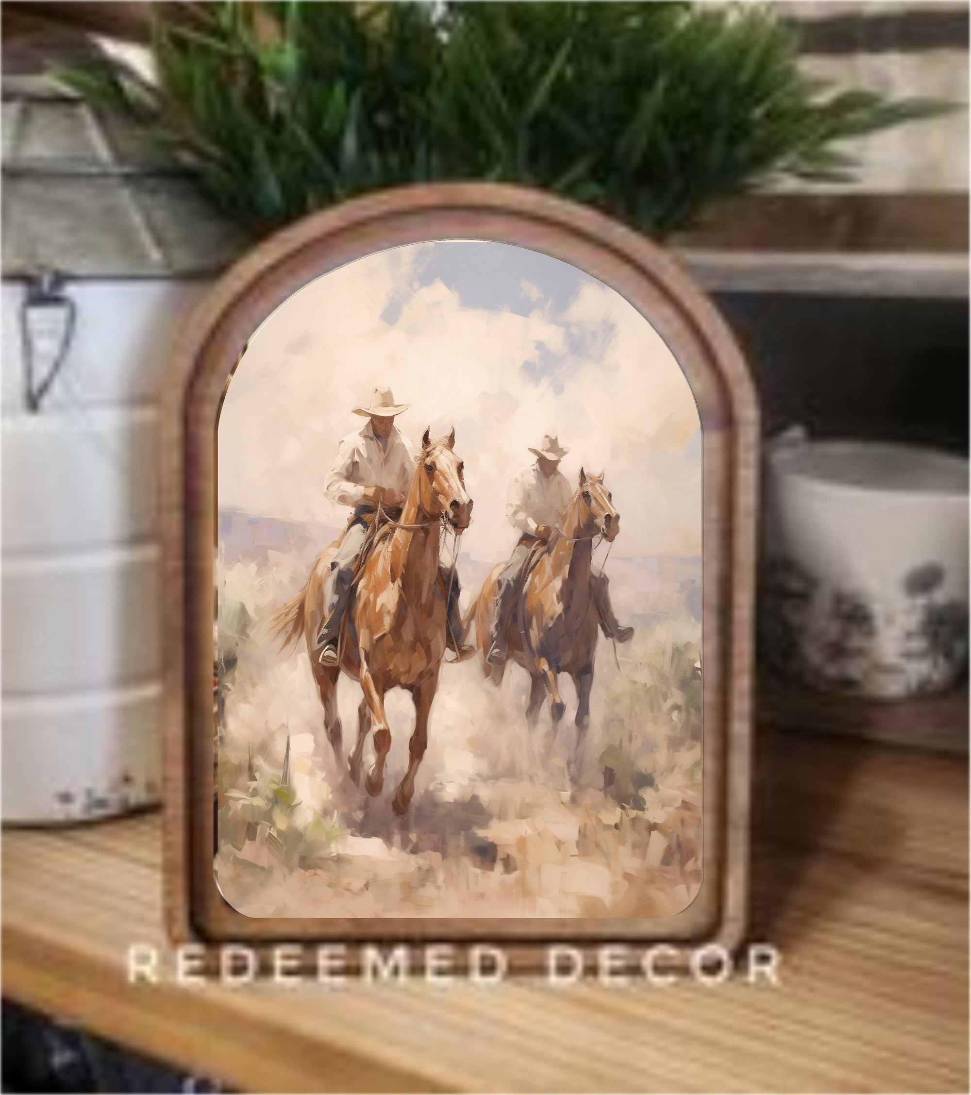 Arch Top Cowboys Framed Art