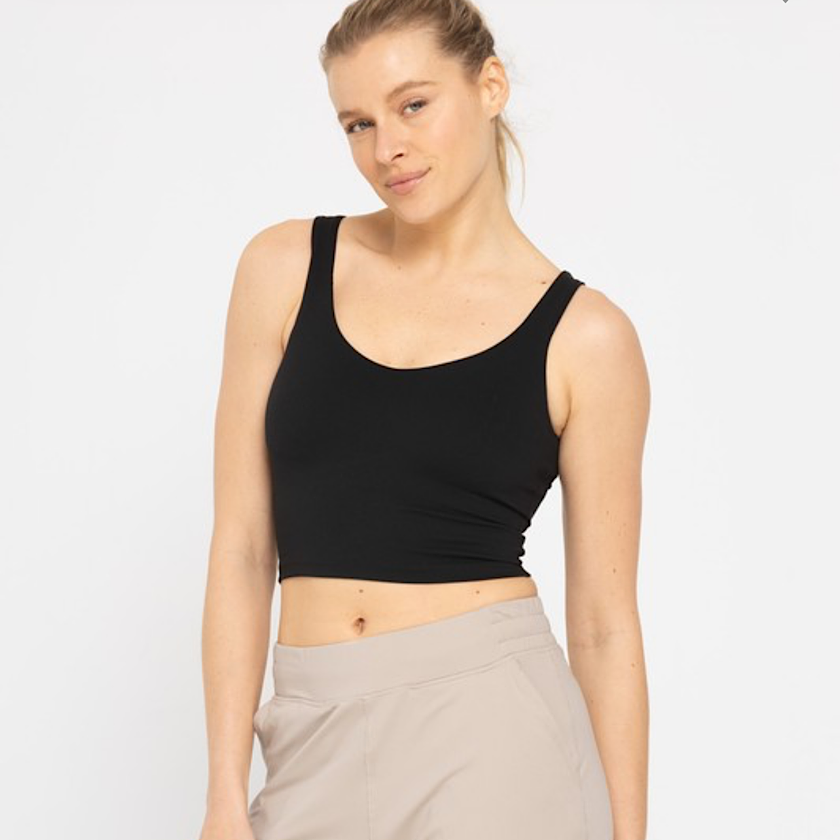 Contour Seam Longline Sports Bra-Black