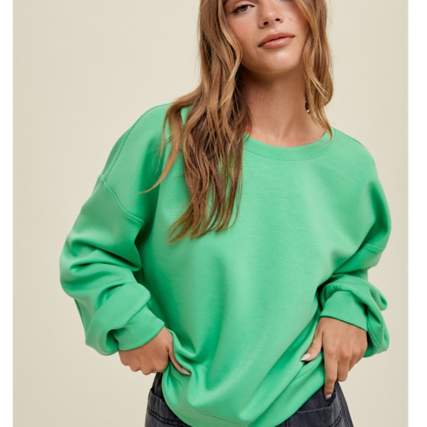 Key Lime Scuba Crop Sweatshirt