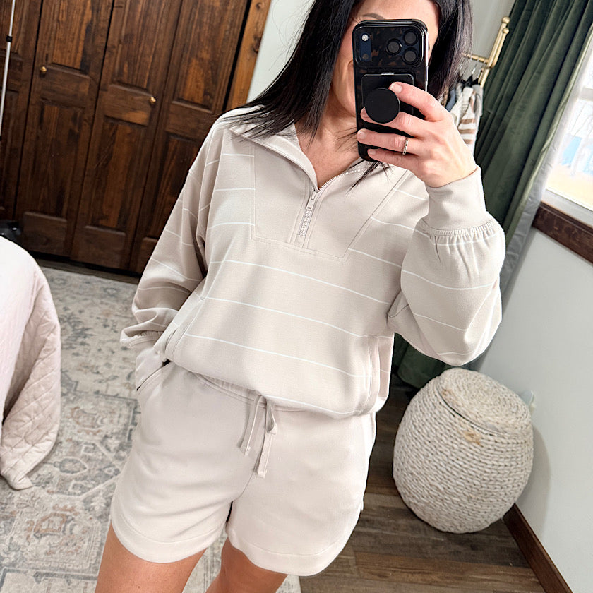 Mocha/Cream Stripe Pullover