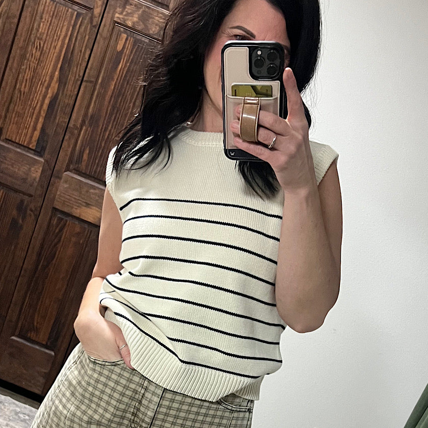 Natural/Black Stripe Sweater