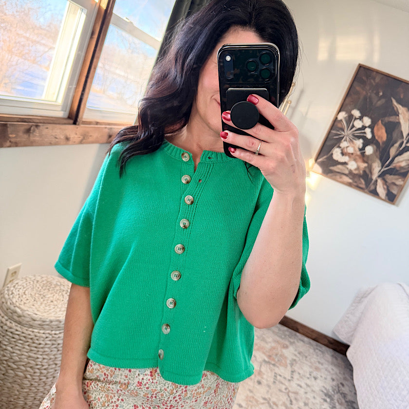 Spring Green Knit Cardigan