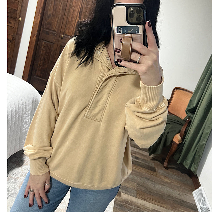 Camel Mineral Wash Pullover