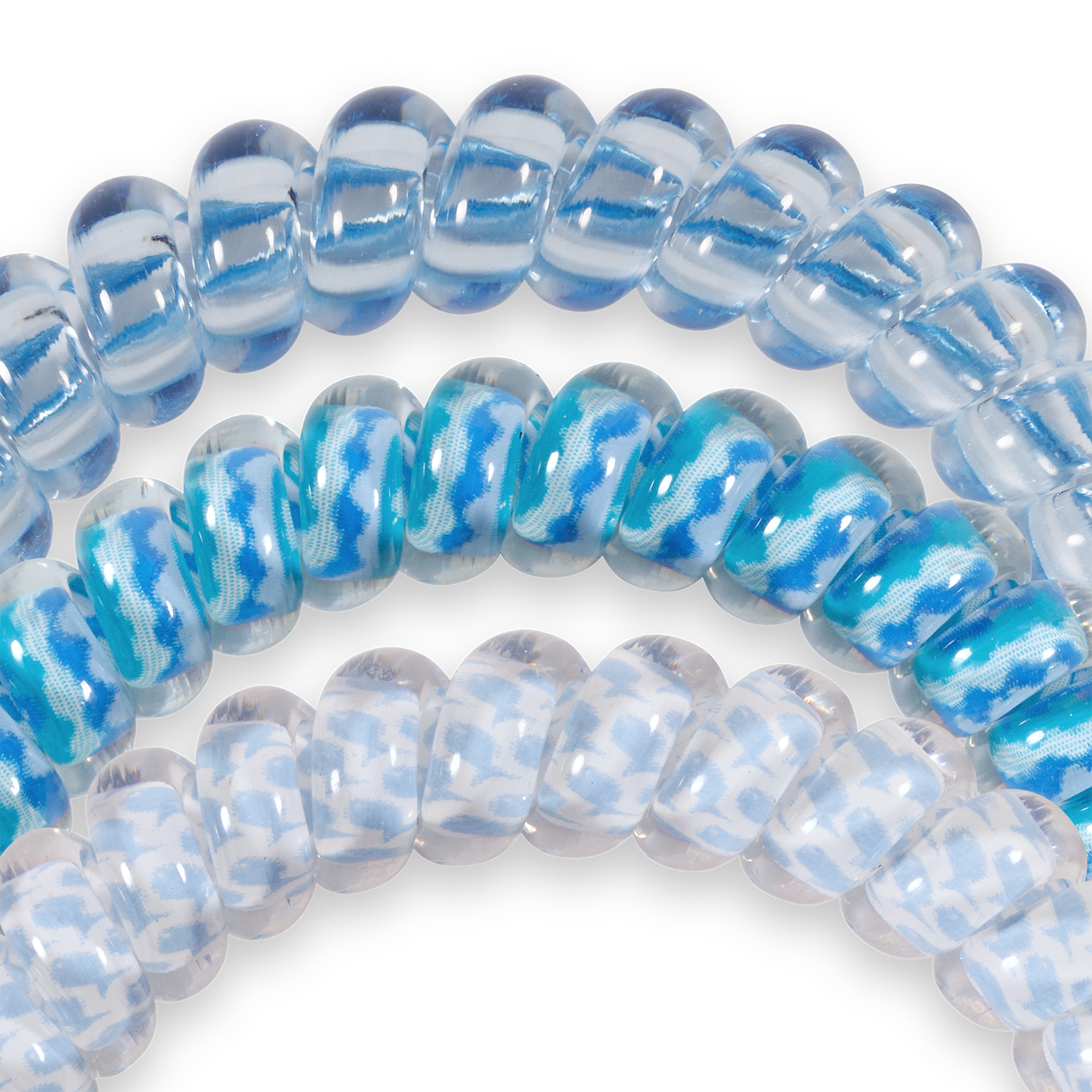 TELETIES - Spiral Hair Coils | Small | Summer Sky Hair Ties