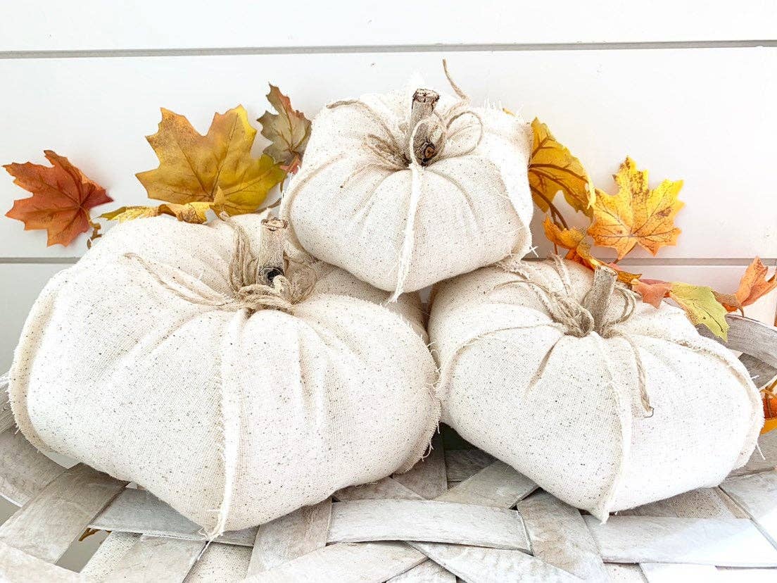 Natural Cotton Fabric Pumpkin - 3 Sizes Available