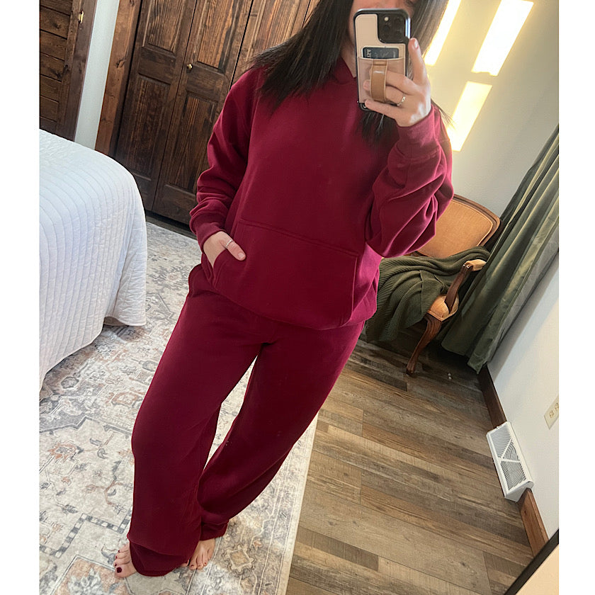 DAMI Cloud Fleece Classic Oversized Hoodie: Maroon