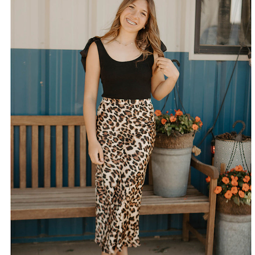 Leopard Midi Pencil Skirt