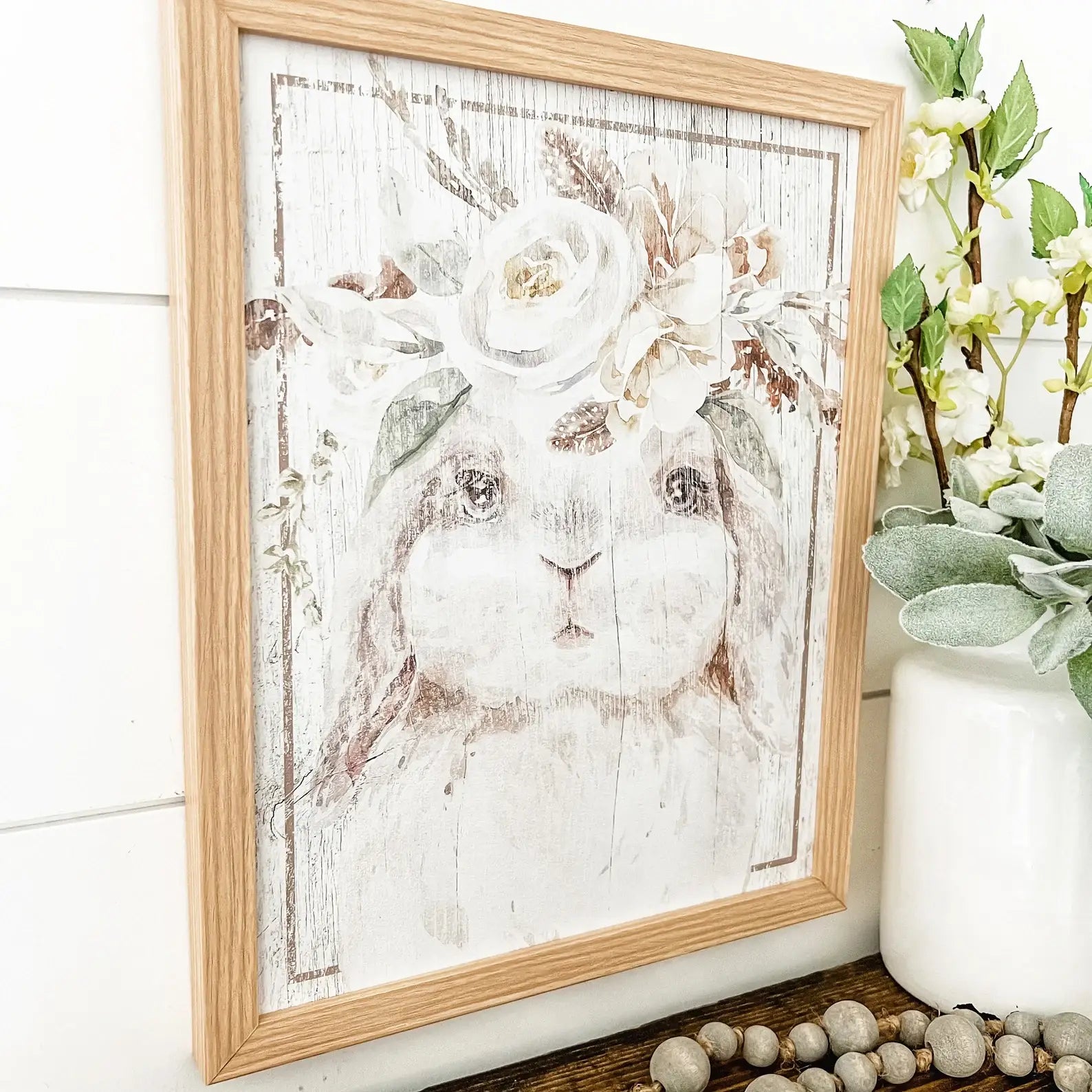 WillowBee Signs & Designs - Bunny with Flower Crown Spring Sign