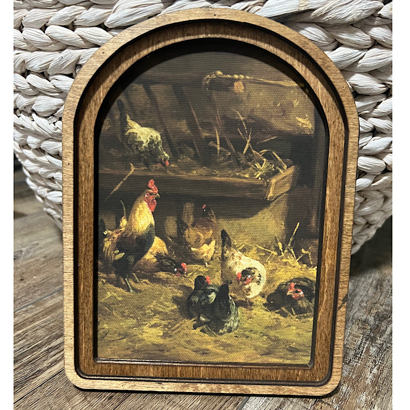 Arch Top Chicken Coop Framed Art