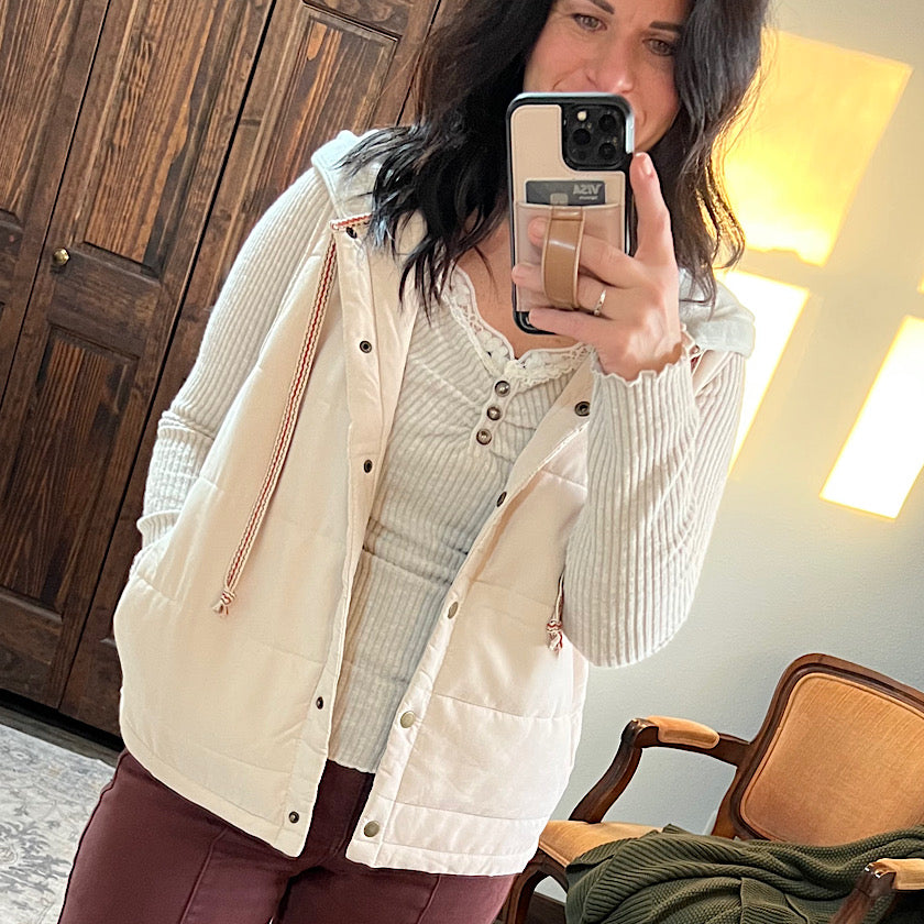 Ecru Hooded Vest
