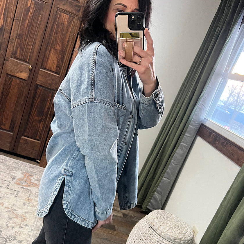 Washed Snap Denim Jacket