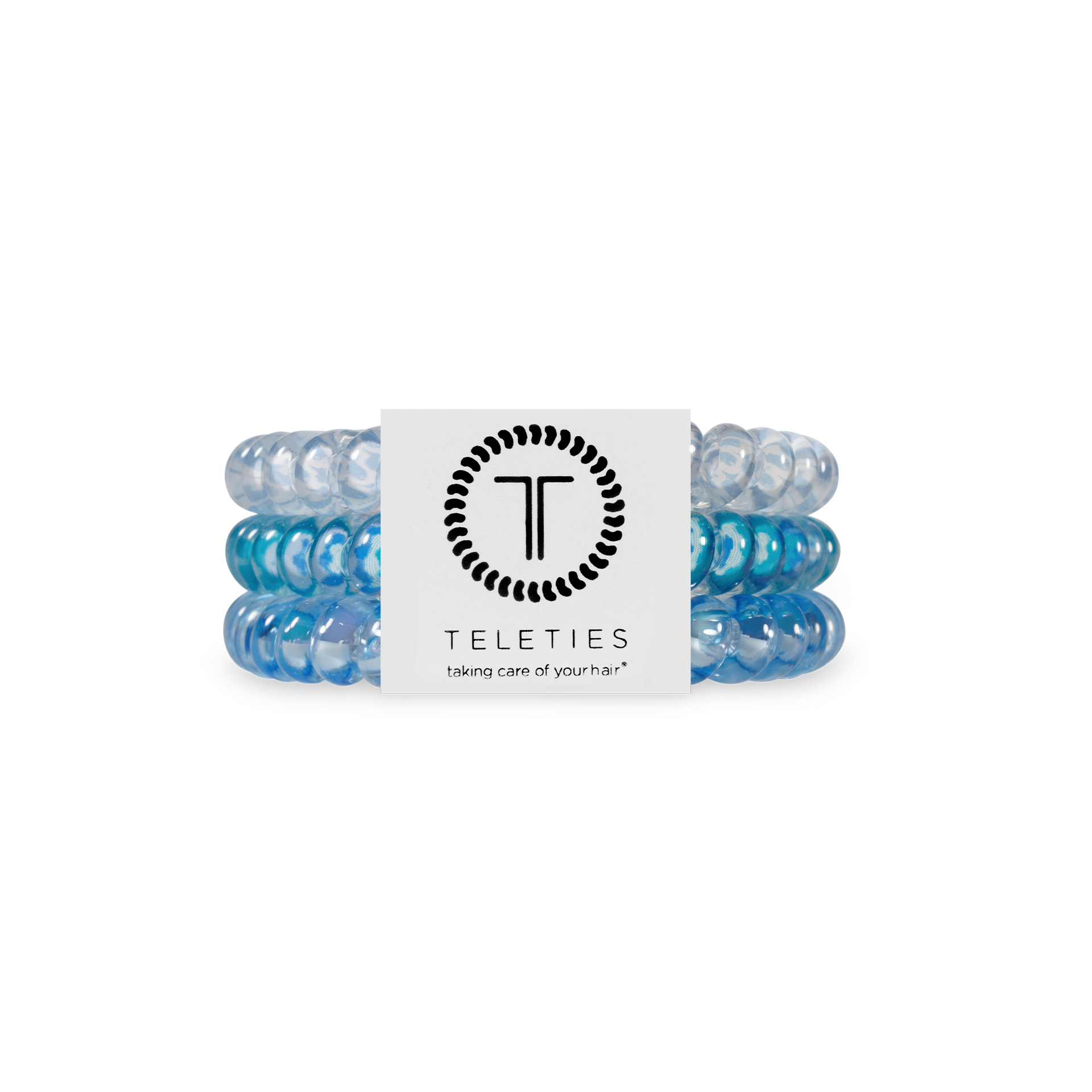 TELETIES - Spiral Hair Coils | Small | Summer Sky Hair Ties