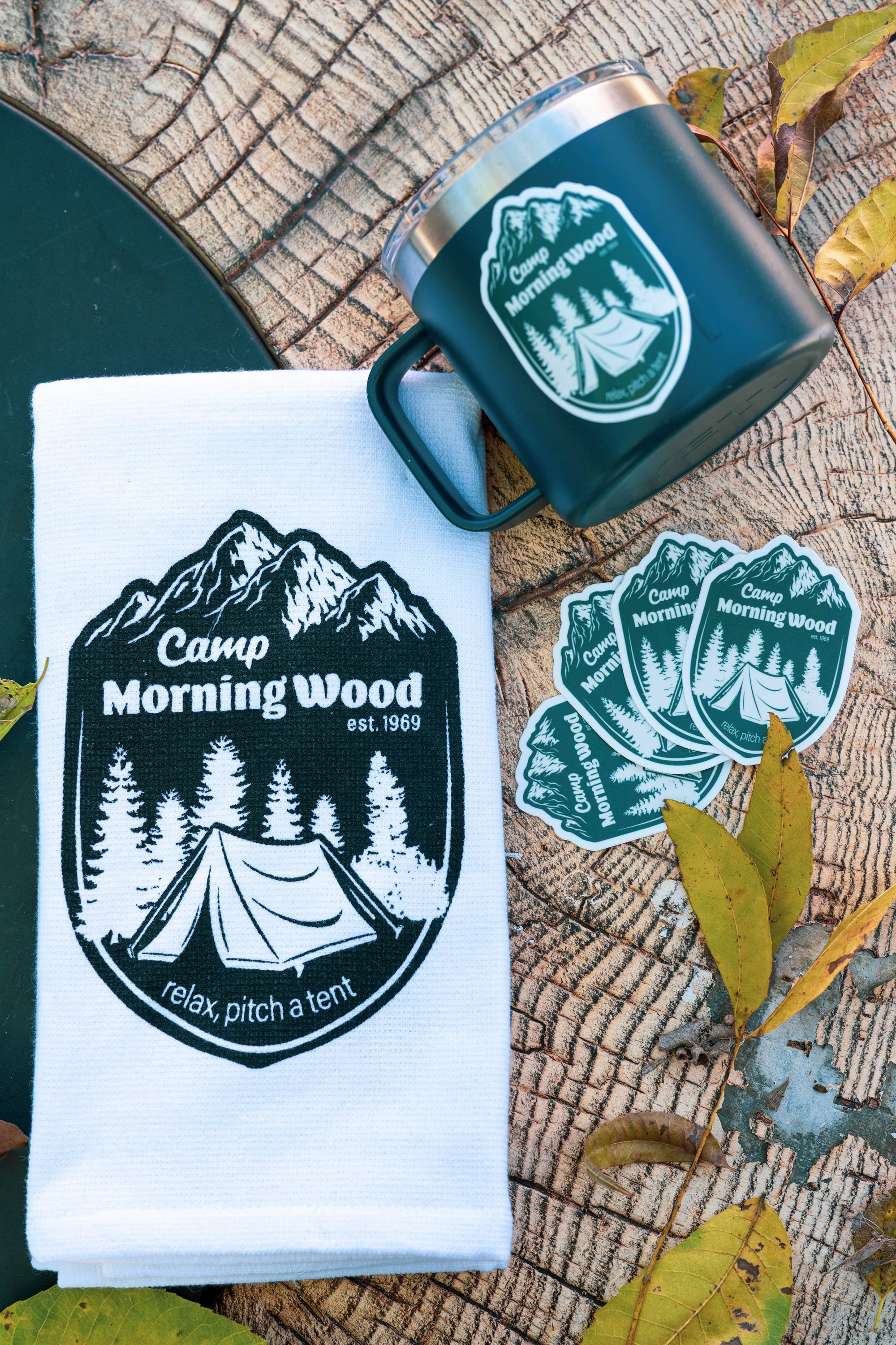Twisted Wares - Camp Morning Wood | Funny Bathroom Towels