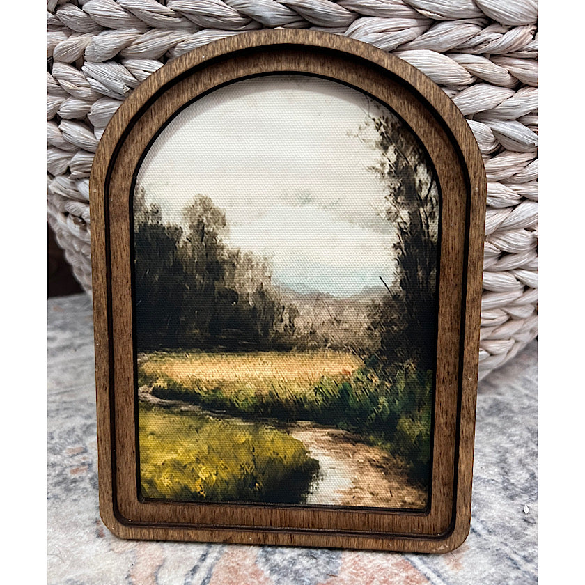 Arch Top Moody Dirt Road Framed Art