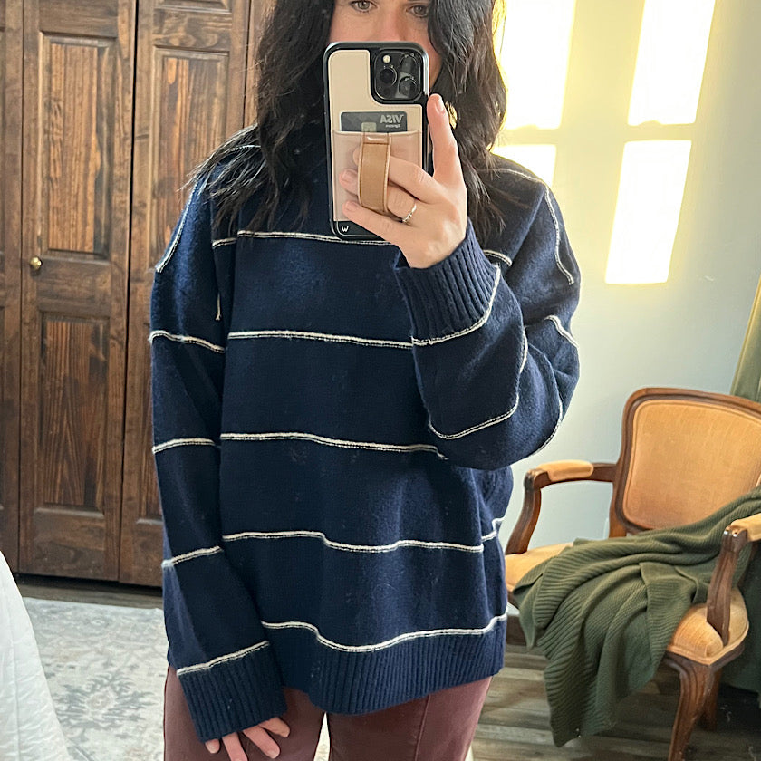 Navy Striped Sweater