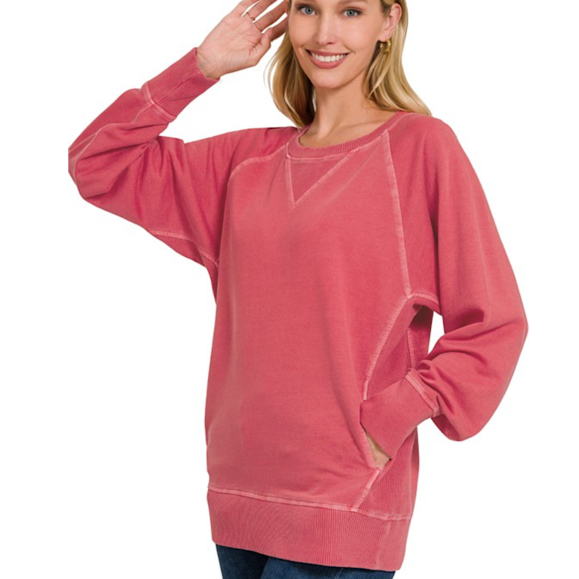 Viva Magenta French Terry Pullover