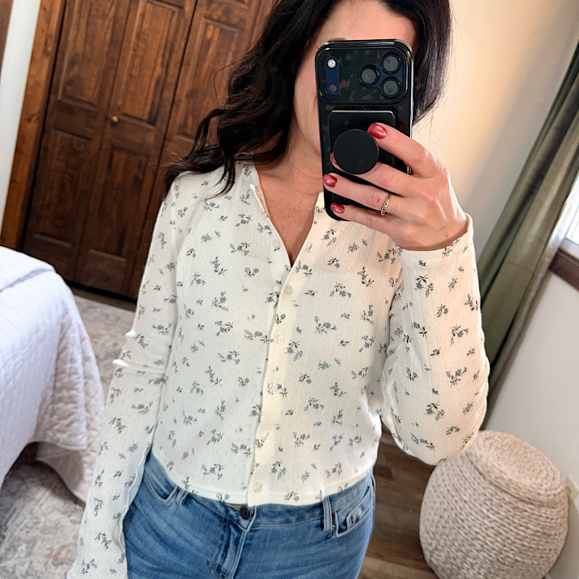 Floral Pointelle Cardigan