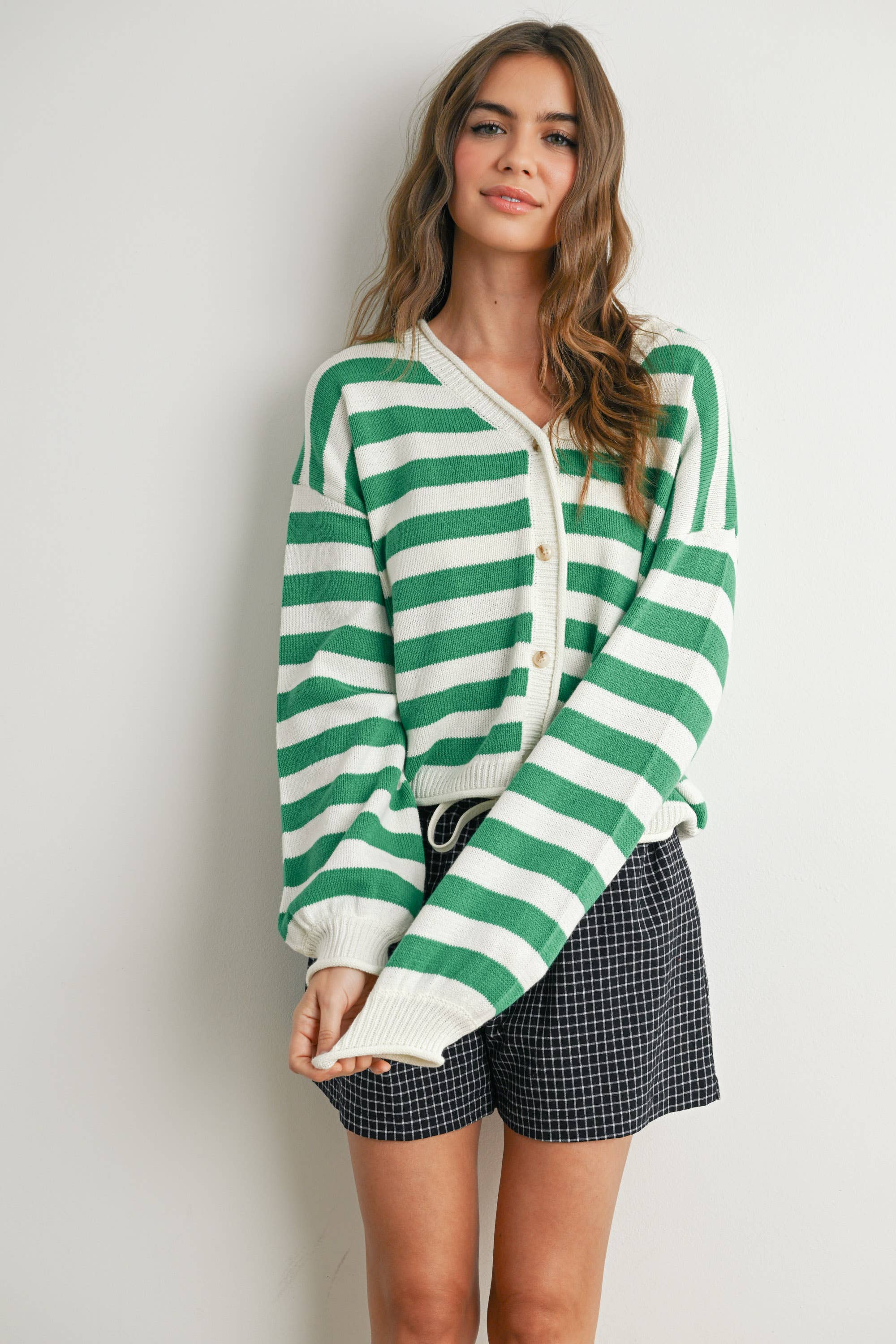 Stripe Button Cardigan