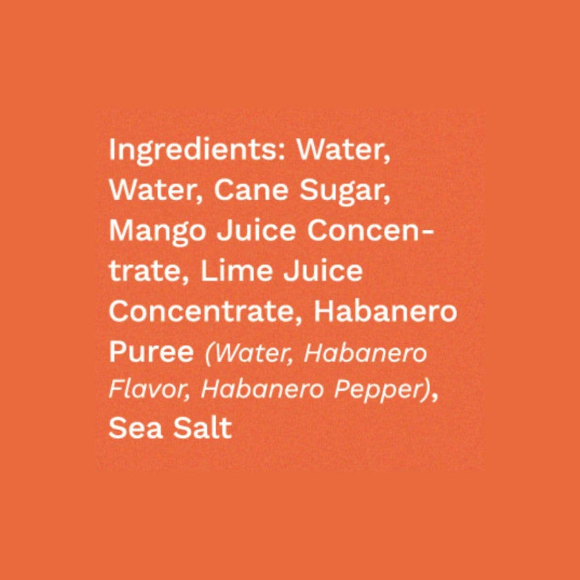 List of ingredients on an orange background