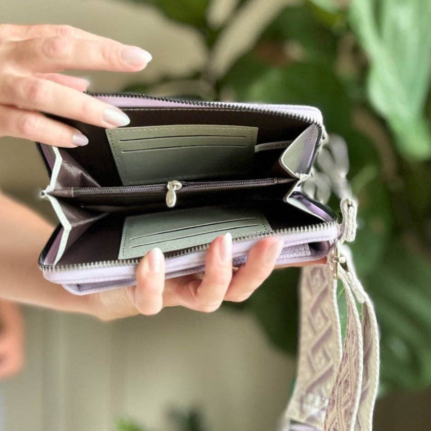 Vertical Crossbody With Embroidered Strap & Coin Purse Attachment