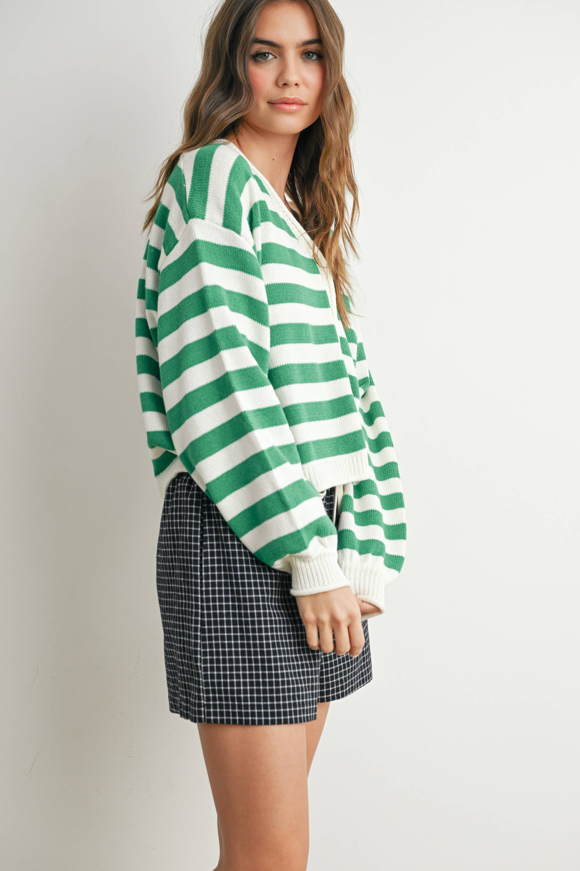 Stripe Button Cardigan